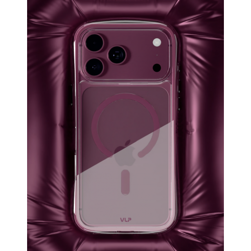 Чехол защитный VLP Bubble Case для iPhone 18 Pro, темно-вишневый